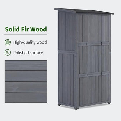 MCombo Outdoor Storage Cabinet, Wooden Storage Shed - Image 7