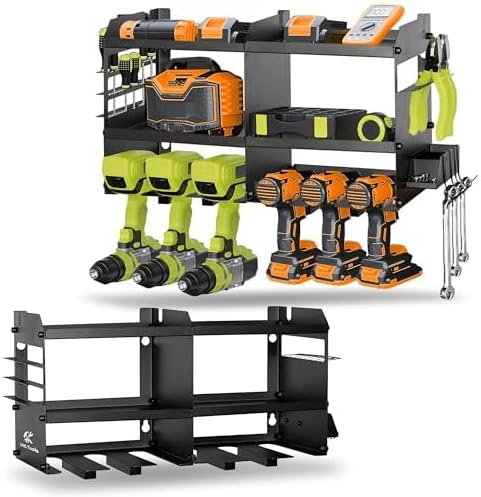 GRG Tools Heavy-Duty Power Tool Organizer – Wall Mounted Drill Rack by Unknown
