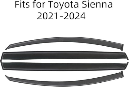 Rain Guards Fits for 2021-2024 Toyota Sienna, Outside Mount Side Window Wind - Image 2
