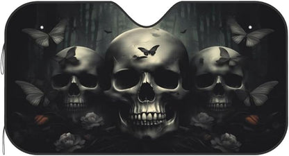 Skull Car Sun Shade Windshield Sunshade Foldable Front Window Shield Cover - Image 9