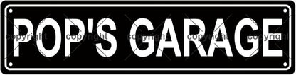 POP'S GARAGE Space Metal Tin Street Sign Bar Cafe Garage Cave Home Room Wall by Unknown