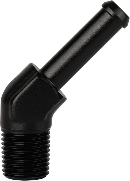 1/8 NPT Male to 1/4" Hose Barb Fitting Adapter 45 Degree Elbow Aluminum Black - Image 3