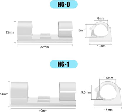 XHF 50pcs Medium Self Adhesive Cable Clips White, Wire Clips Cable Management - Image 3