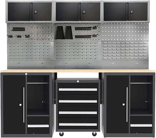 JZD Metal Garage Cabinet Set, Heavy Duty Tools Organization System, Included by JZD