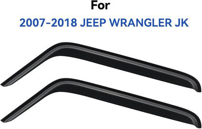 Window Visors Rain Guards for 2007-2018 Jeep Wrangler 2-Door, Out-Channel - Image 2