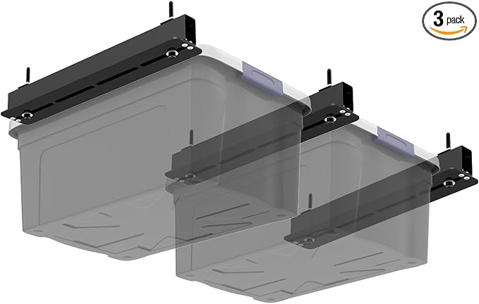 3 Pack Overhead Storage Bin Rack, Ceiling Racks by Unknown