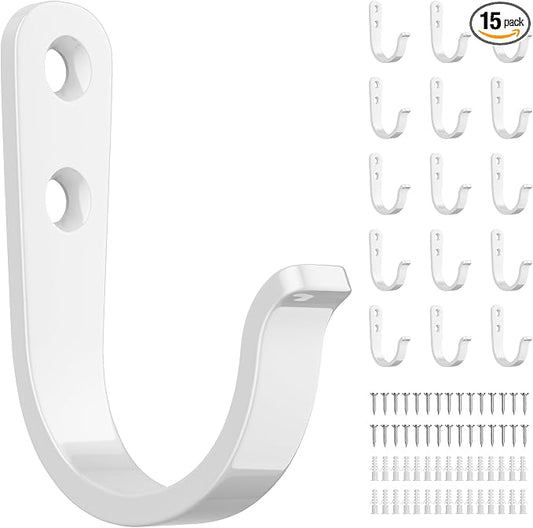 15Pcs Wall Hooks for Bathroom, and Garage by jockcaras
