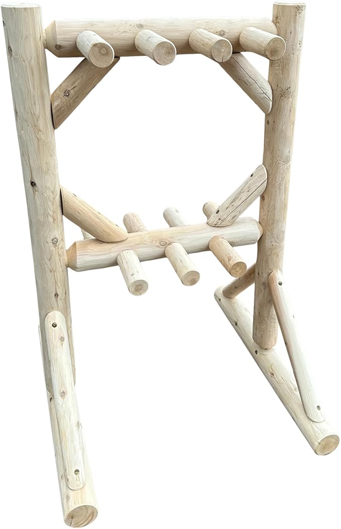 8-Place Freestanding Log Ski Rack Holder, Indoor & Outdoor Snowboard Racks - Image 6