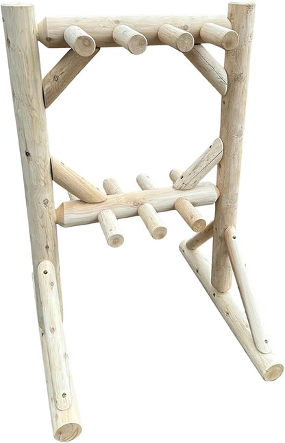 8-Place Freestanding Log Ski Rack Holder, Indoor & Outdoor Snowboard Racks - Image 6