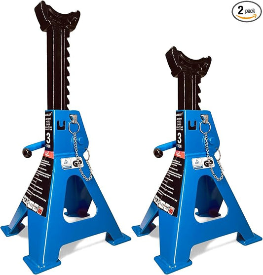 Car Jack Stands 3 Ton with Double Locking and Large Foot Base by GAOLLY