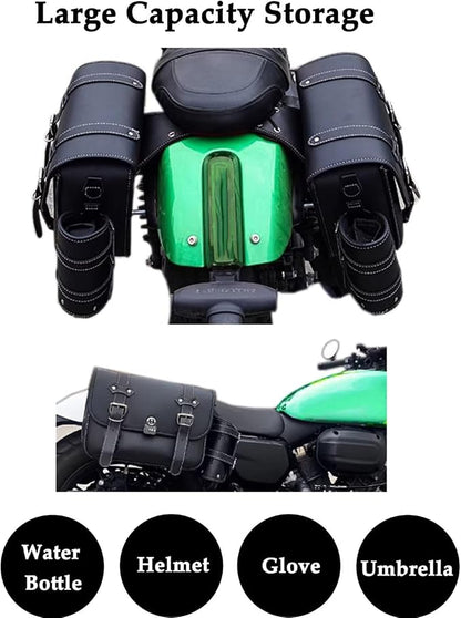 Motorcycle Saddlebags, Scooter Powersports Faux Leather Saddle Bags Motorcycles - Image 6