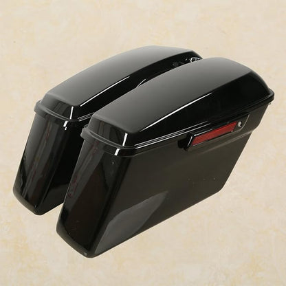 XFMT Vivid Black Motorcycle Saddlebags Hard Saddle Bags W/Black Latches & - Image 2