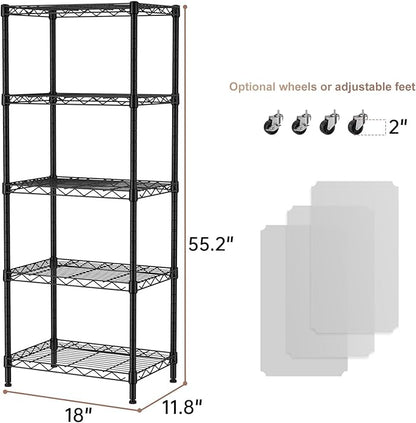 SINGAYE 5 Small Wire Shelves Kitchen Pantry Close Home Organizers and Storage - Image 3