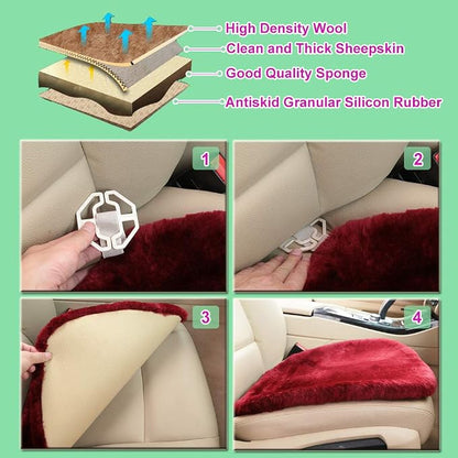 Fluffy Genuine Australia Sheepskin Car Seat Cover - Image 3