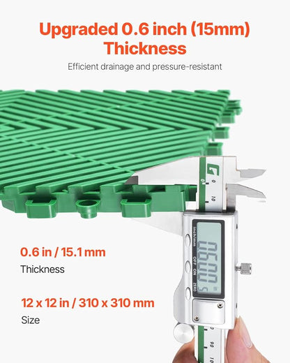 VEVOR Interlocking Drainage Mat, 12” x 12” Splicing Drainage Mats, Non-Slip - Image 3