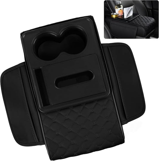 5 in 1 Car Armrest Storage Box for Center Console, Armrest Cushion Cover for Car by SCEDREAM