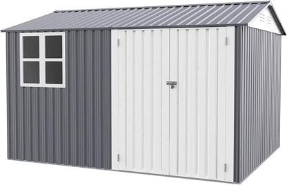 8x10 FT Outdoor Storage Shed, Metal Garden Shed - Image 9