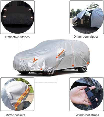 Kayme Car Covers for Automobiles Waterproof All Weather Sun Uv Rain Protection - Image 3