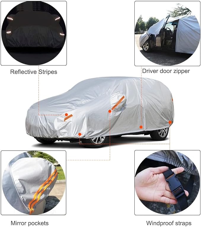 Kayme SUV Car Covers for Automobiles Waterproof All Weather Sun Uv Rain - Image 3