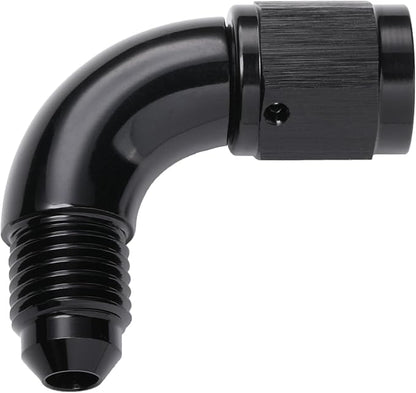 90 Degree 4AN Male to 4AN Female Swivel Full Flow Fitting Adapter Coupler - Image 3