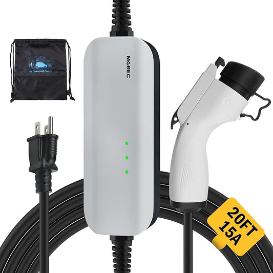 Level 1 EV Charger, 15A 110V Nema 5-15 Plug, Portable Electric Car Charger by Morec
