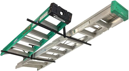 StoreYourBoard Double Ladder Ceiling Rack – Hi Port 2 Garage Ceiling Ladder by StoreYourBoard