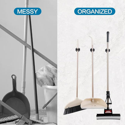 9PCS Broom and Mop Holder, Heavy Duty Garden Tool Organizer Rack Rake and - Image 3