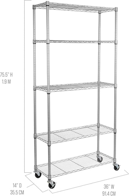 Seville Classics UltraDurable Heavy Duty NSF Solid Steel Wire Rack Storage Unit - Image 3