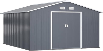 Outsunny 11' x 13' Outdoor Storage Shed, Garden Tool Metal Shed by Outsunny