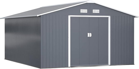 Outsunny 11' x 13' Outdoor Storage Shed, Garden Tool Metal Shed by Outsunny