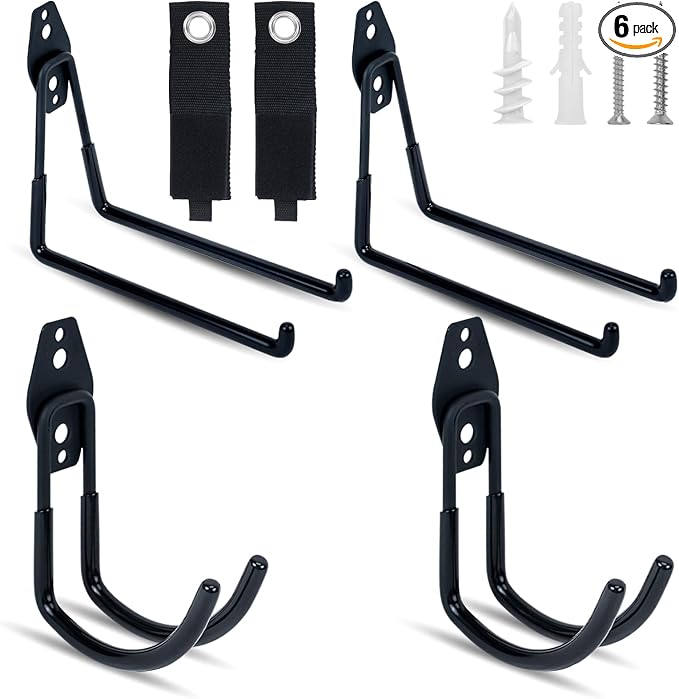 6 Pack Garage Hooks, Large Utility Wall Mount Garage Hooks Heavy Duty by Unknown