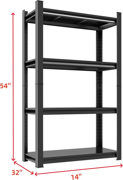 Metal Garage Shelving Unit, Heavy Duty 4-Tier Adjustable Storage Rack, Steel - Image 3