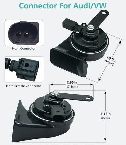 Car Horn Kit for Audi/Volkswagen, 12V Loud Waterproof Auto Horn, High Low Dual - Image 3