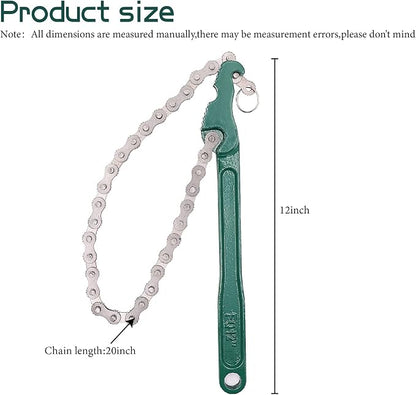 12 Inch Heavy Duty Reversible Chain Spanner Fits 1.5" to 6" Diameter Oil Filter - Image 7