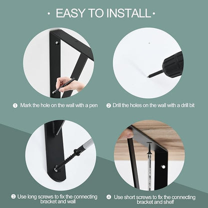 12 Pack L6 x H 4" Black Heavy Duty Shelf Brackets - Image 4