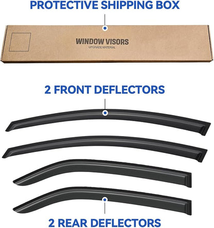 Window Visors Rain Guards for 2009 2010 2011 2012 2013 Kia Forte, Out-Channel - Image 5