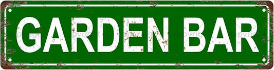 GARDEN BAR Space Vintage Metal Tin Sign, Street Sign, Home Decor, Room Decor by Unknown
