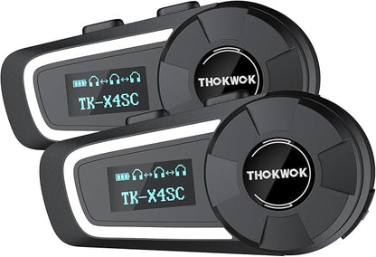TK-X4SC Motorcycle Bluetooth Headset, 6 Riders 2000m Helmet Intercom by THOKWOK
