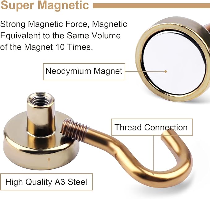 DIYMAG Magnetic Utility Hooks, 30Lbs Heavy Duty Rare Earth Neodymium Magnet - Image 2