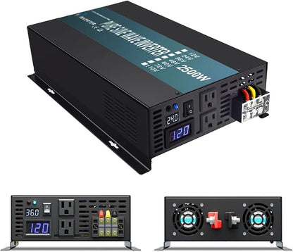 WZRELB Strong Driving Capacity 2500W 24VDC to 120VAC Pure Sine Wave Inverter by WZRELB