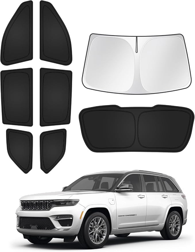 Windshield Sun Shade for 2022-2025 2026 Jeep Grand Cherokee Accessories by Canvcle