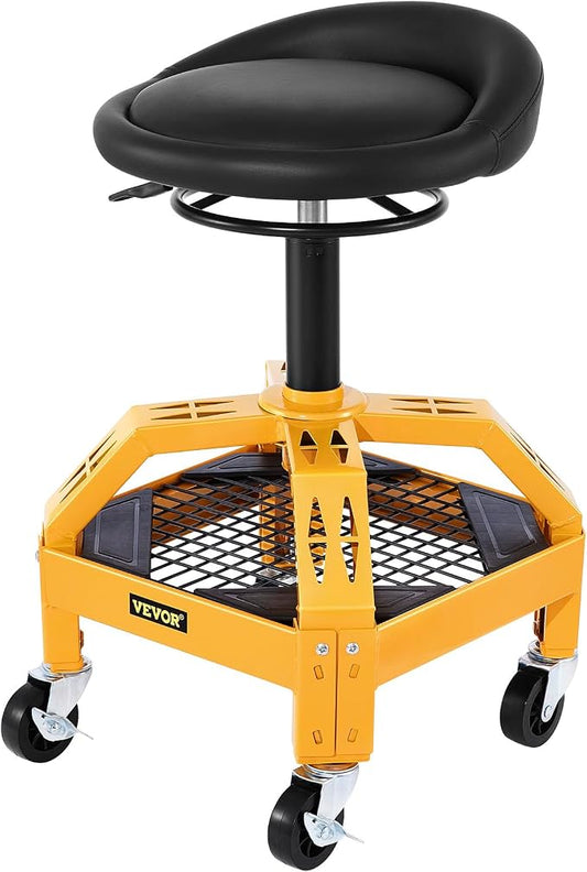 VEVOR Rolling Garage Stool, 300LBS Capacity, Adjustable Height from 24 in to by VEVOR