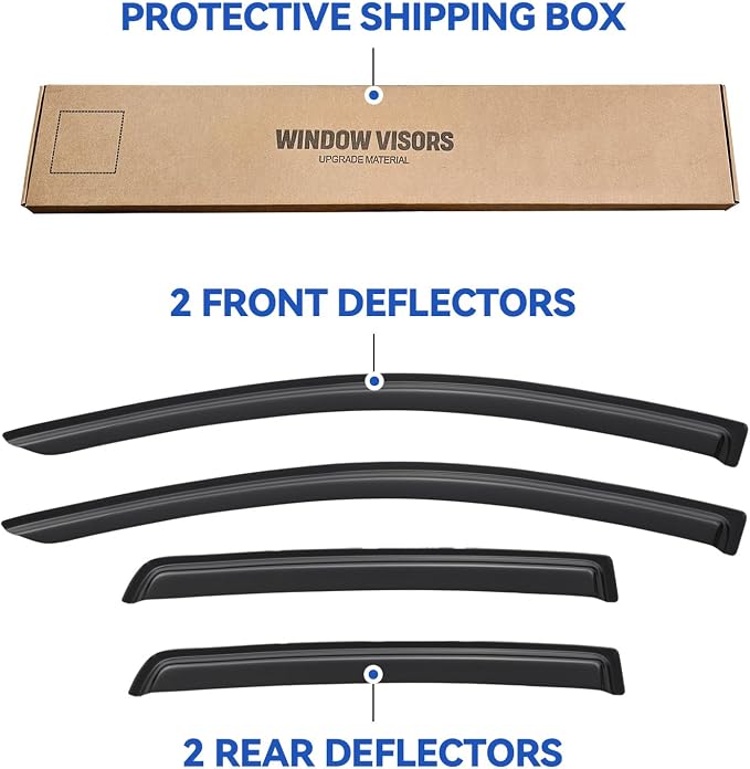 Window Visors Rain Guards for 2009-2014 Hyundai Genesis Sedan, Out-Channel - Image 6