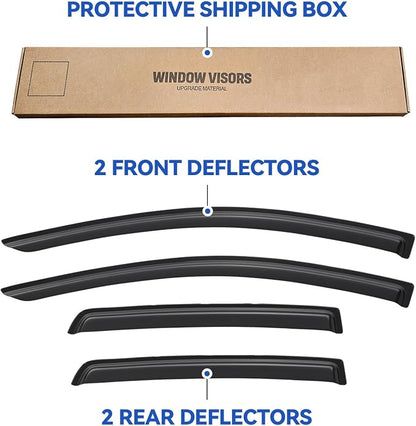 Window Visors Rain Guards for 2009-2014 Hyundai Genesis Sedan, Out-Channel - Image 6