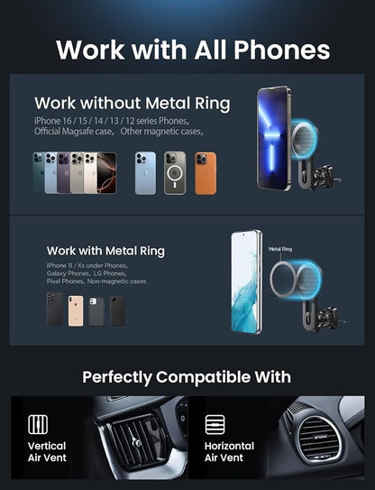 LISEN for iPhone 16 MagSafe Car Mount, Magnetic Long Arm Mag Safe Car Phone - Image 7