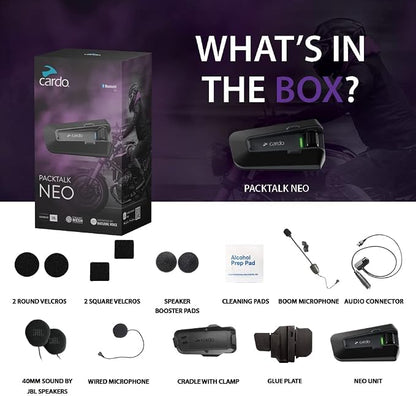 Cardo Packtalk Neo Motorcycle Helmet Communication Intercom System, Waterproof - Image 7