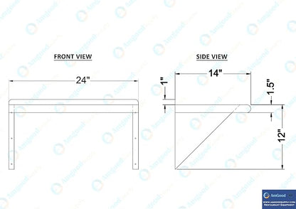 AmGood 24" Long X 14" Deep Stainless Steel Wall Shelf | NSF Certified | - Image 5