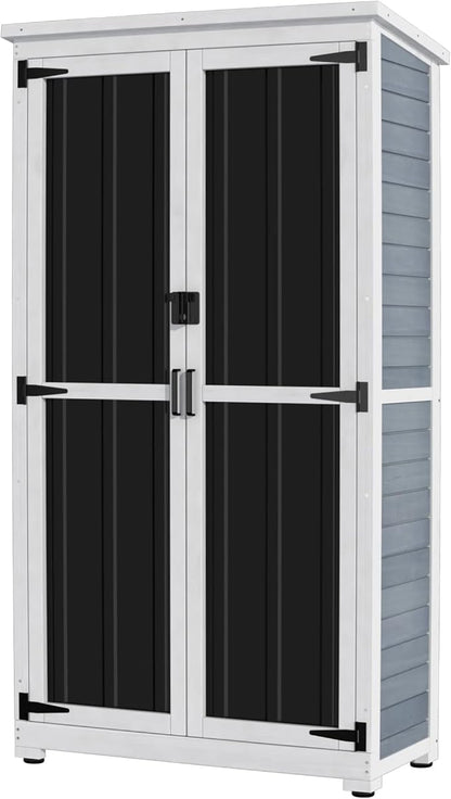 GDLF Outdoor Storage Cabinet Wood & Metal Garden Shed by GDLFGoodLife