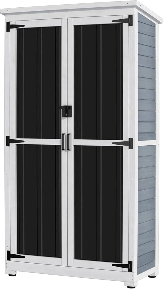 GDLF Outdoor Storage Cabinet Wood & Metal Garden Shed by GDLFGoodLife