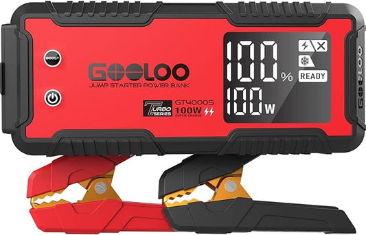GOOLOO GT4000S Jump Starter 4000 Amp Car Starter 100W Two-Way Fast-Charging by GOOLOO